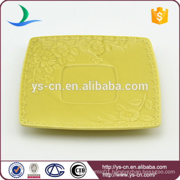 Modern ceramic decoration flower square plates